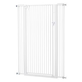 Extra Tall Pet Gate for Cats, 29-41 in Adjustable Width, 56 in High Dog Gate, with Pressure Mount Kit and Wall Mount Kit, 1.3 in Narrow Bar Spaci