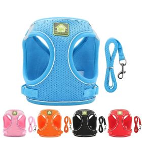 Reflective Pet Harness And Leash Set For Dog & Cat; No Pull Dog Vest Harness With Breathable Mesh (Color: PINK, size: XS)